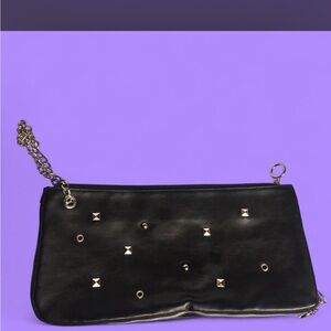 Black Studded Chain-strap Women's Clutch
